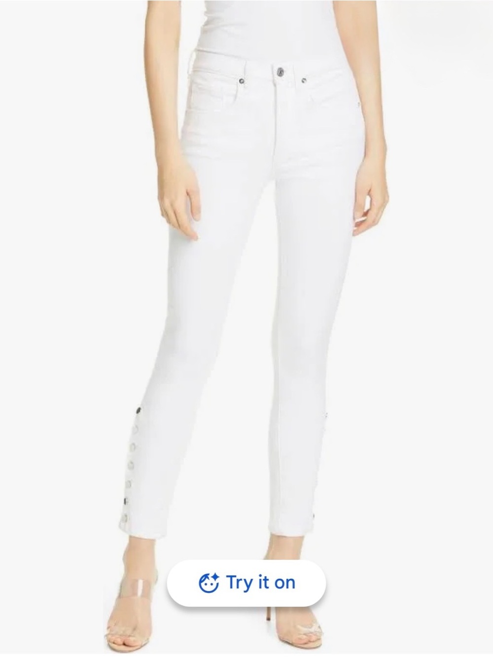 Veronica Beard Kate’s High Rise Skinny Jeans with Snap Hem Detail